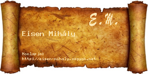 Eisen Mihály névjegykártya